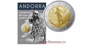 2 EURO COMMEMORATIVE ANDORRA 2024 "BIKE DOWNHILL" COMMEMORATIVE COINS