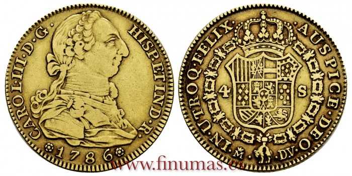Cy11907.2.- CARLOS III - 4 Escudos 1786 Madrid D.V. MBC
