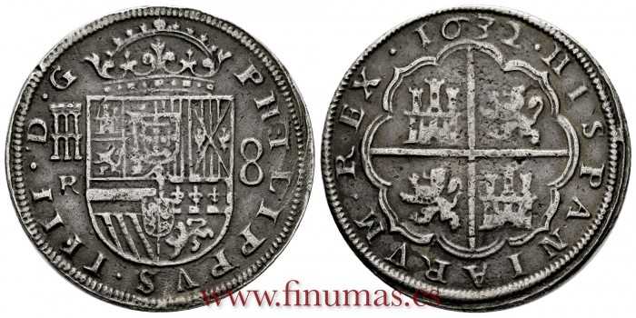 Cy05907.2.- FELIPE IV 8 REALES 1632 SEGOVIA R. MBC-