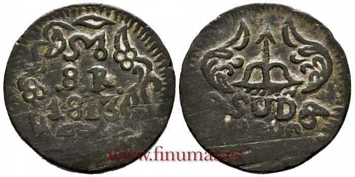 Cy15036.2.- Fernando VII 8 Reales 1813 Morelos.  MBC