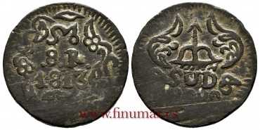 Cy15036.2.- Fernando VII 8 Reales 1813 Morelos.  MBC
