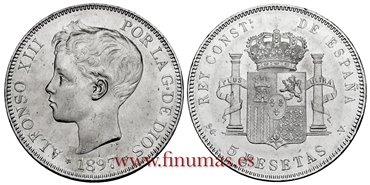 Cy16722I.- ALFONSO XIII 1 Peso 1897 Filipinas SMV - EBC - R.B.O