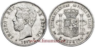 Cy.16533G.- AMADEO I 5 Pesetas 1870 (18-74) DEM.- EBC-