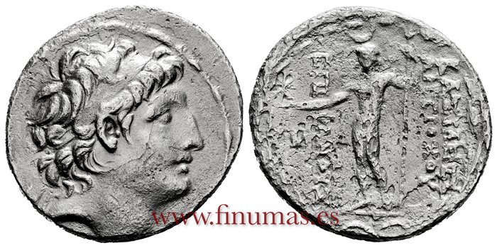 GR.023.- TETRADRACMA ANTIOCO VIII  PTOLOMEAIS-AKE 121-113a.C