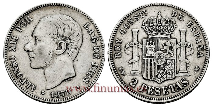 Cy16674D.- ALFONSO XII 2 Pesetas 1879 (18-7_) EMM - MBC-