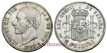 Cy16675G.- ALFONSO XII 2 Pesetas 1881 (_-81)  MSM -EBC-
