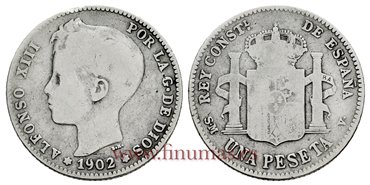 Cy16680B.- ALFONSO XIII 1 Pesetas 1902 (_-_) SMV - RC 