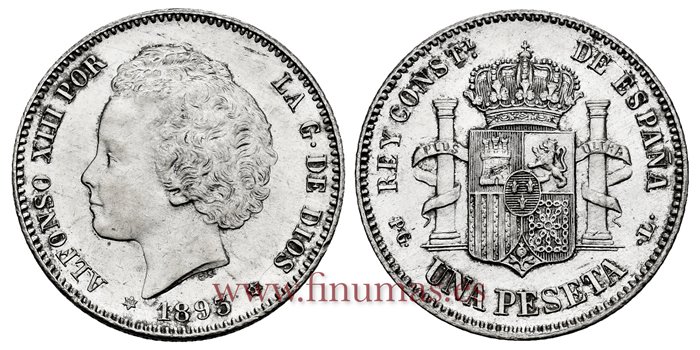 Cy16673K.- ALFONSO XII 1 Peseta 1893PGL(18-93) - SC