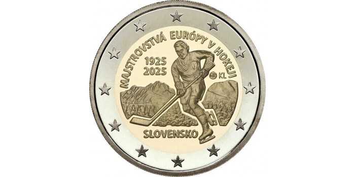 2 EURO COMMEMORATIVE SLOVAKIA 2025 "HOCKEY" COINS
