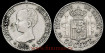 Cy16659HV2.- ALFONSO XIII 50 Centimos 1892 VARIANTE (6-2) - EBC