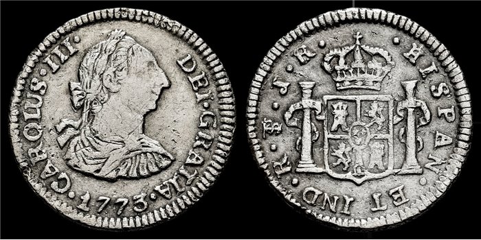 Cy10374.-CARLOS III - 1/2 Real 1773 Potosi C.F.-MBC-