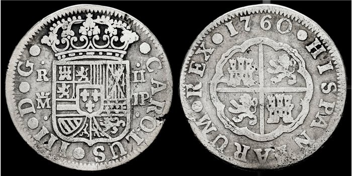 Cy10699.-CARLOS III - 2 Reales 1760 Madrid J.P.-RC-