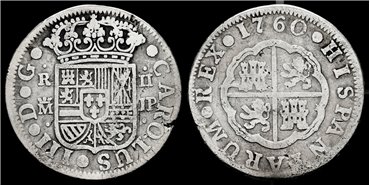 Cy10699.-CARLOS III - 2 Reales 1760 Madrid J.P.-RC-