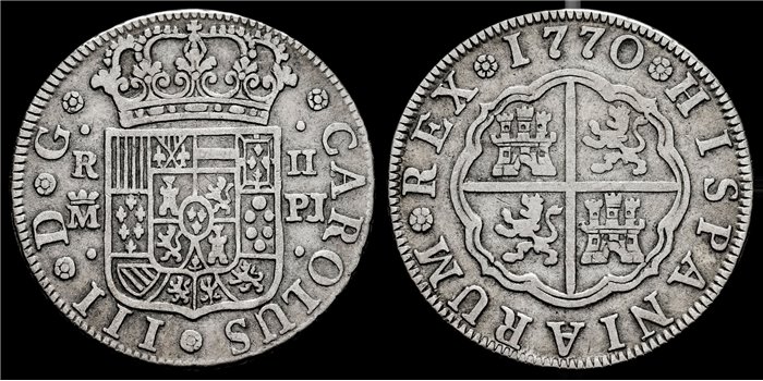 Cy10761.-CARLOS III - 2 Reales 1760 Madrid P.J.-MBC
