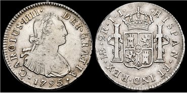 Cy12756.-CARLOS IV -2 Reales 1795 Lima I.J.-MBC+