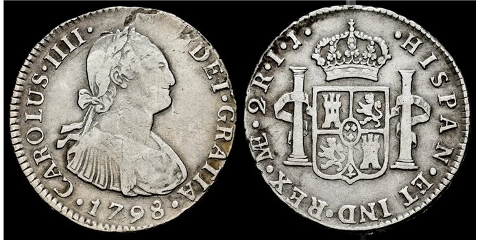 Cy12780.-CARLOS IV -2 Reales 1798 Lima I.J.-MBC