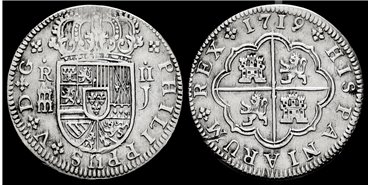Cy08141.-FELIPE V - 2 Reales 1719 Segovia J.-MBC+