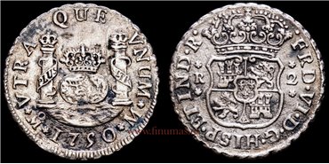 Cy09677.-FERNANDO VI - 2 Reales Columnario 1750 Mexico M .MBC