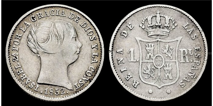Cy15915-H.-ISABEL II -  1 Real 1852 tipo II Sevilla.-MBC+