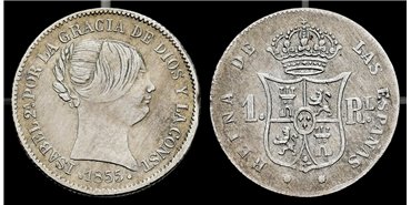 Cy15923.-ISABEL II -  1 Real 1855 Barcelona.-MBC