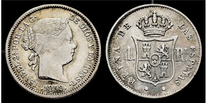 Cy15938.-ISABEL II -  1 Real 1859 Madrid.-MBC