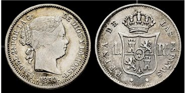 Cy15938.-ISABEL II -  1 Real 1859 Madrid.-MBC