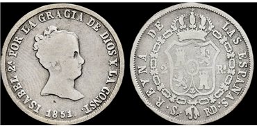 Cy16001.-ISABEL II -  1 Real 1851 Sevilla.-BC