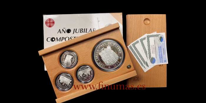 1999 - COMPLETE COLLECTION COMPOSTELAN JUBILEE YEAR. SILVER CASE -PROOF