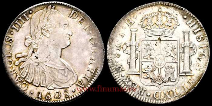 Cy13158.3-CARLOS IV - 8 Reales 1808 MEXICO T.H. - EBC