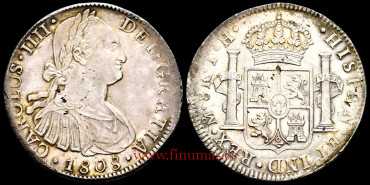 Cy13158.3-CARLOS IV - 8 Reales 1808 MEXICO T.H. - EBC