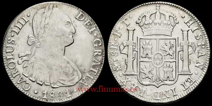 Cy13103.-CARLOS IV - 8 Reales 1801 Mexico F.T.- MBC+