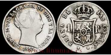 Cy15917.- ISABEL II - 1 Real 1853 Madrid - MBC