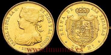Cy16484.2.-ISABEL II - 10 Escudos 1865 Madrid  - EBC+
