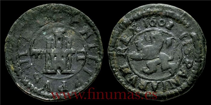 Cy04007.- FELIPE III - 2 Maravedís  1602 Segovia.- MBC