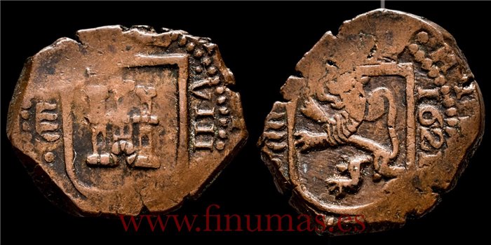 Cy05022.- FELIPE IV -  8 Maravedís 1621 Segovia . BC