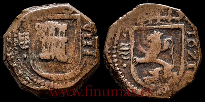 Cy05025.- FELIPE IV - 8 Maravedís 1621 Valladolid . BC