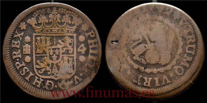 Cy07569.-- FELIPE III - 4 Maravedís 1742 Segovia. BC