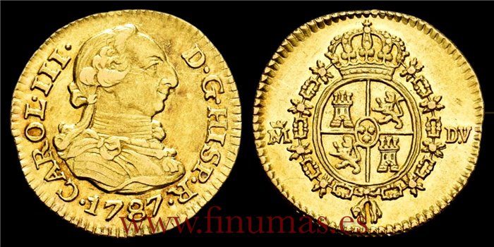 Cy11408.-CARLOS III - 1/2 Escudo 1787 Madrid D.V.-MBC+