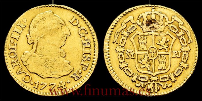 Cy11383.-CARLOS III - 1/2 Escudo 1774 Madrid P.J.-MBC-