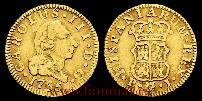 Cy11363.-CARLOS III - 1/2 Escudo 1765 Madrid P.J.-MBC-