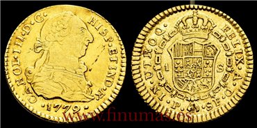 Cy11507.-CARLOS III - 1 Escudo 1779 Popayan S.F.- EBC-