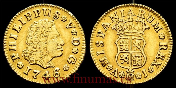 Cy08851.-FELIPE V - 1/2 Escudo Madrid A.J.- MBC+