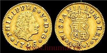 Cy08851.-FELIPE V - 1/2 Escudo Madrid A.J.- MBC+