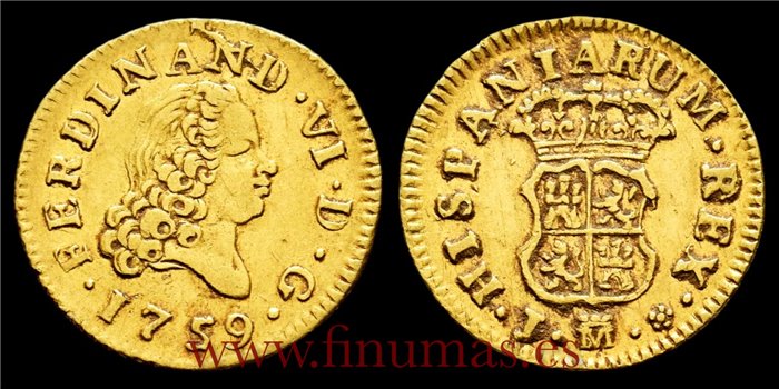 Cy09950.-FERNANDO VI - 1/2 Escudo 1759 Madrid J.rosa.-MBC+