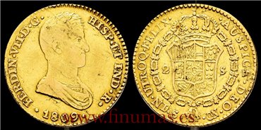 Cy15233.-FERNANDO VII - 2 Escudos 1809 Sevilla C.N.-MBC+