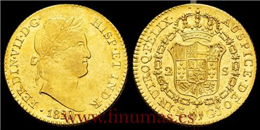 Cy15391.-FERNANDO VII - 2 Escudos 1820 Madrid G.J - EBC