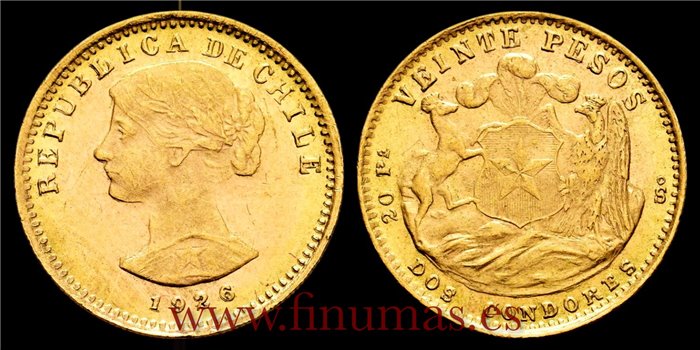 CHILE - K-168 - 20 Pesos 1926. SC
