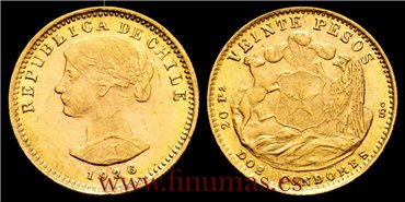 CHILE - K-168 - 20 Pesos 1926. SC
