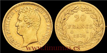 FRANCIA - K-0739-1-   20 Francos 1831 Paris. MBC