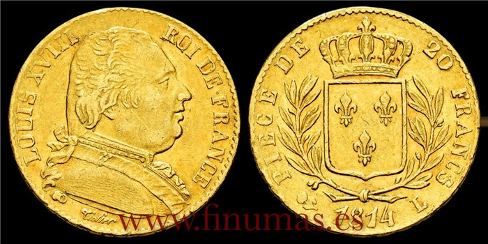 FRANCIA - K-0526   20 Francos 1814 Bayona- MBC